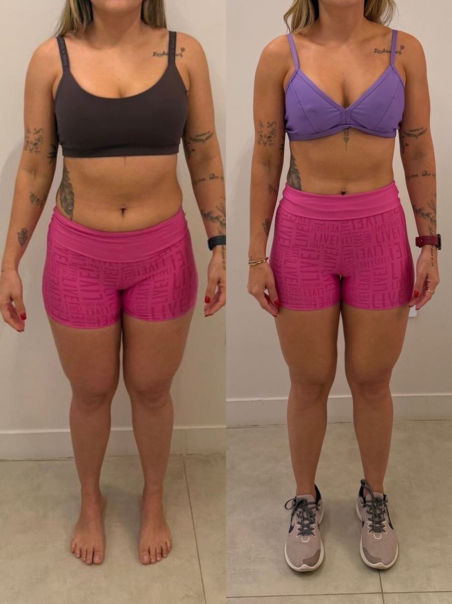 Transformação em 2 meses — antes e depois